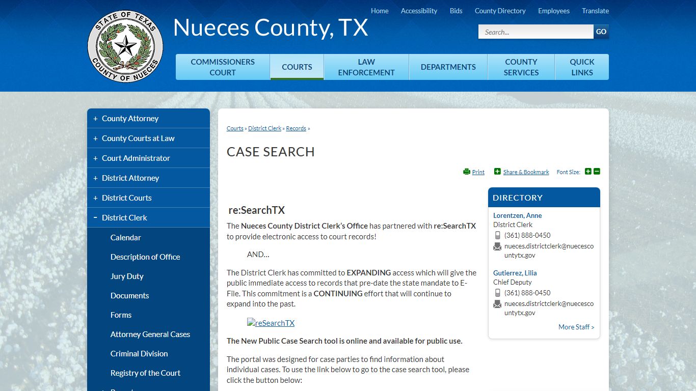 Case Search | Nueces County, TX
