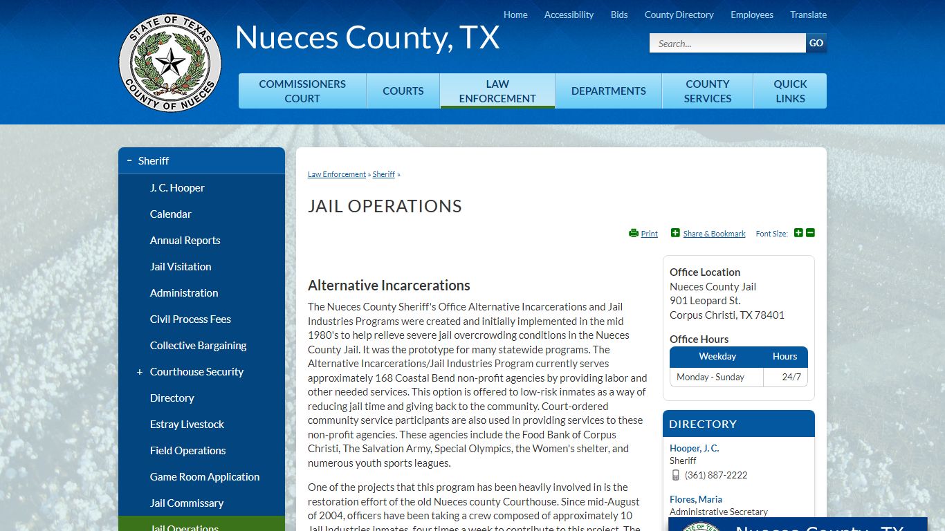 Jail Operations | Nueces County, TX